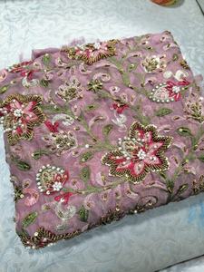 Vestido de gasa de corte bordado indio/paquistaní, producto en oferta 2022 - Product Image 2