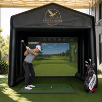 Simulateur de golf à succès, idéal pour l'entraînement au swing en intérieur, installation facile, tente de simulateur de golf avec écran HD