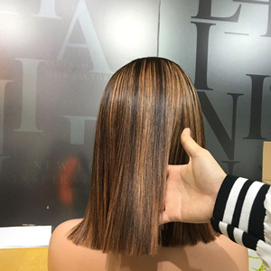 Wholesale 100% Raw Virgin Vietnamese Human Hair Short <b>Wig</b> Bone Straight Piano <b>Brown</b> Color Super Double Drawn Hair Extension - Product Image 3