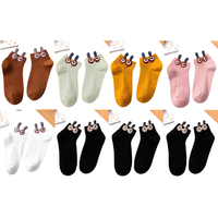 Chaussettes courtes en coton pour femmes, motif animaux mignons, respirantes et douces, pour usage quotidien, vente en gros