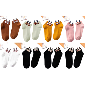 <b>Women</b> Cute Animal Jacquard Ankle <b>Socks</b> Cotton Cartoon Short <b>Socks</b> Soft Breathable Casual Daily Wear <b>Socks</b> - Product Image 5