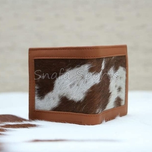 Portefeuille vintage en cuir de vachette avec fermeture éclair, imperméable, compact, léger, design fin, motif logo, plusieurs emplacements pour cartes, 2 volets, unisexe - Product Image 4