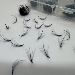 พัดขนตาสำเร็จรูปแบบทำมือ ฐานแหลม ก้านสั้น ก้านยาว แบบแคบ 1000 พัด สำหรับต่อขนตา - Product Image 1