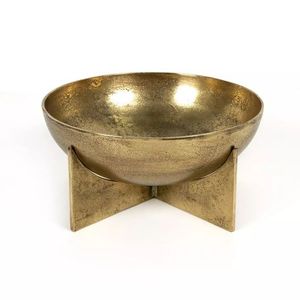 Cuenco de fruta agrietado Vintage de latón antiguo, cuencos de dátiles de Metal pulido ecológicos, cuenco de madera de acero de vidrio para ensalada de Pasta de sopa - Product Image 4