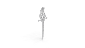 Broche de Espada de Oro de 9K con Diamantes Cultivados en Laboratorio de Lujo Aarinya, con Diamantes de Corte Brillante y Engaste Pavé, Unisex, Regalo para Bodas y Fiestas - Product Image 5