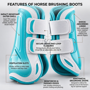 Bottes de protection pour chevaux de qualité, offrant une protection légère, une doublure douce et des sangles fiables pour l'entraînement, les exercices et l'usage quotidien. - Product Image 5