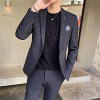 Costume homme grande taille, coupe ajustée, imperméable et coupe-vent, veste et pantalon, pour occasions formelles, mariage, tenue de marié.