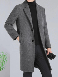 Manteau en laine pour homme, classique et formel, pour l'hiver, fabriqué en tissu de laine mélangée de qualité supérieure, pour les marques de mode et les détaillants, service OEM - Product Image 2