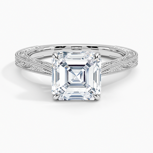 BOJ <b>Ring</b> 069 Asscher Cut 925 Silver Engraved Elsie Engagement <b>Diamond</b> <b>Ring</b> 2ct D Color VVS1 Moissanite GRA Certified Sale - Product Image 1