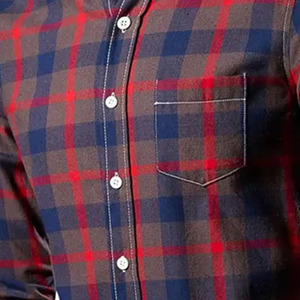 Mens Button Down Check Shirt Contemporary Plaid Business Casual Shirt Lightweight Cotton Factory Wholesale Export - Product Image 5