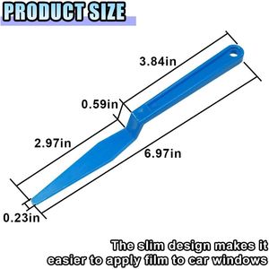 2 herramientas para tintado de ventanas de coche, espátula flexible de vinilo con mango largo, espátula de plástico para juntas, raspador de esquinas para películas de coche - Product Image 3
