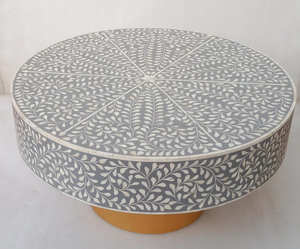 Sophisticated Style Unique Bone Inlay Wood Coffee Table Timeless <b>Home</b> <b>Decor</b> - Product Image 2