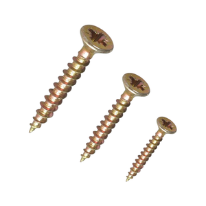 Stainless Steel Chipboard <b>Screws</b> <b>Flat</b> Head Self Tapping Yellow Zinc High Strength ISO Standard Wholesale Vietnam - Product Image 6