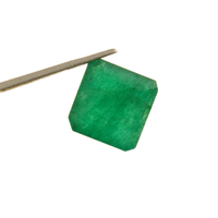 HAYAAT GEMS HG-555-B Émeraude Verte Naturelle 13 Carats 17x17mm Taillée à la Chaleur Certifiée ZM Origin pour Bijoux