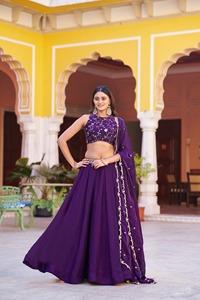 Conjunto de Lehenga Choli de Seda Fendyy Tradicional India, Ropa Étnica para Bodas y Fiestas, Vestido Elegante y Cómodo para Mujer - Product Image 6