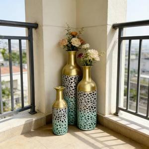 Handmade Coastal Style Flower Vases For Artificial Plants Moder Decor Items Tabletop Vase Eco Friendly Flower Pots Marble Finish - Product Image 3