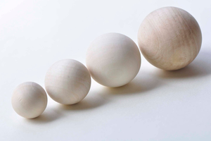FAIZA <b>CRAFT</b> FC-8755 40mm Natural <b>Wood</b> Smooth Beech Decorative <b>Balls</b> Flat Base Wall Hanging Durable Crafts DIY Wedding Plant - Product Image 4
