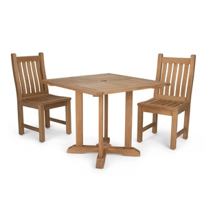 Table à manger carrée de luxe en bois massif au design moderne pour patio extérieur et mobilier de salle à manger, stable et prête pour les banquets - Product Image 4