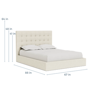 Wholesale Modern <b>Floating</b> Platform Bed | Upholstered Shelter Headboard Walnut Bed <b>Frame</b> - Product Image 2