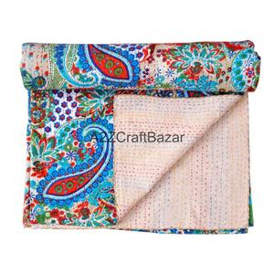 Juego de Edredón de Algodón 100% Estampado a Mano, Diseño Tradicional de Lujo, Estilo Kantha Vintage, Transpirable para Todas las Estaciones, Edredón de Hotel - Product Image 1