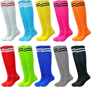 <b>Knee</b> <b>High</b> Football <b>Socks</b> Blue Red White Striped Knitted Breathable for Adults Soccer Sports - Product Image 5