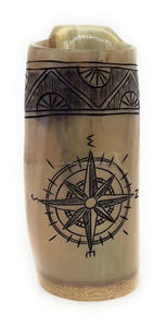 Chope en corne naturelle de style viking moderne pour la bière, le miel, les fêtes, en provenance d'Inde - Product Image 4