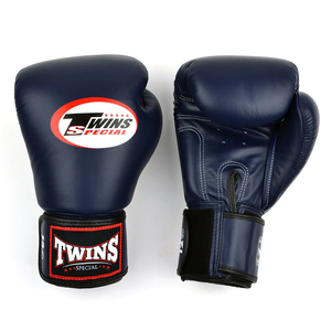Personalized Martial Arts Twins Sparring Gloves Adjustable Wrist <b>Strap</b> Hook Loop Blue Leather Punching Twins Kick Boxing Gloves - Product Image 5