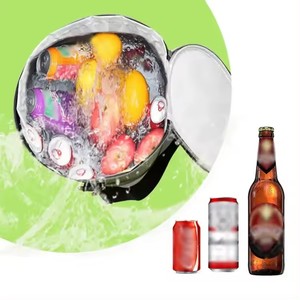 Large Capacity Durable Round Collapsible Cooler Bag Cationic Waterproof Lunch Bag Insulated for Camping Food Casual - Product Image 3