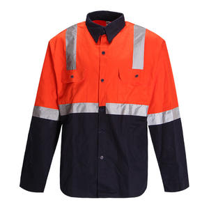 Custom Logo Poly/Cotton Breathable UV-Resistant Long Sleeve Security Guard <b>T</b>-<b>Shirt</b> Reflective High Visibility - Product Image 1