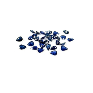Saphirs bleus naturels non traités, taille poire calibrée 6x8mm, pierres précieuses de saphir bleu naturel facettées en vrac - Product Image 5
