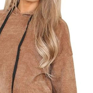 Ensemble de survêtement 2 pièces pour femme, hiver 2026, couleur unie, délavé à l'acide, respirant, 100% coton, style streetwear, respectueux de l'environnement - Product Image 5