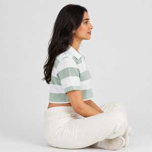 110 APPARELS <b>Women's</b> Striped Sporty <b>Tank</b> <b>Top</b> Short Sleeve 100% Cotton 220g Fabric - Product Image 2
