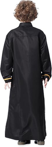 Black Color Kids <b>Thobe</b> Muslim Dress Cotton Polyester Islamic Thobes Kids Clothing for Boys Breathable Wholesale OEM ODM - Product Image 2