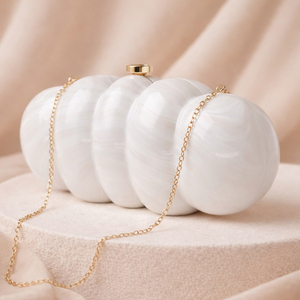 Elegant <b>White</b> Puff Acrylic Clutch <b>Bag</b> Elegant <b>Evening</b> Handbag for Women Special Occasions - Product Image 2