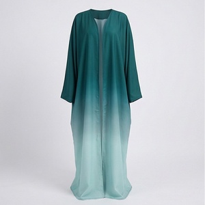 Nouvelle Robe Cardigan Musulmane à Manches Longues à Dégradé de Couleurs pour Femmes Islamiques, Ample, Respirante, Grande Taille, Vêtements Abayas - Product Image 1