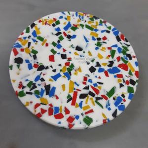 Sous-verres en résine époxy multicolores faits à la main, design abstrait unique, résistants à la chaleur et durables - Product Image 6