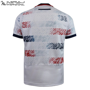 เสื้อรักบี้คอกลมสีขาวน้ำเงินลายพิมพ์ลายรักชาติแบบซับลิเมชั่นสั่งทำพิเศษปี 2026 ผ้าไม่เป็นขุย รุ่นใหม่ล่าสุด - Product Image 1
