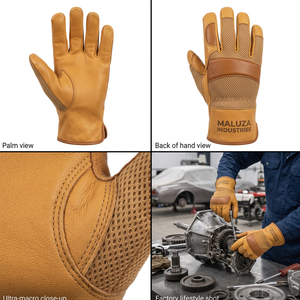 Gants de mécanicien robustes antidérapants et antichoc avec protection des phalanges pour l'entretien automobile, en polyester, directement de l'usine - Product Image 4