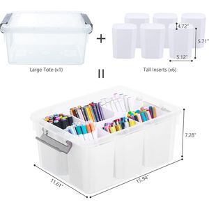 Contenedores de Almacenamiento de Plástico Transparente de 17 QT con Tapas, Cajas Organizadoras Apilables Multiusos para Manualidades y Uso Doméstico - Product Image 2