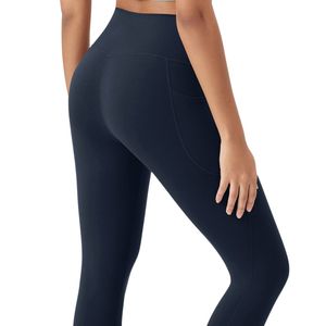 Leggings de Yoga Personalizados al por Mayor para Mujer, Cintura Alta, Sólidos, Elásticos en Cuatro Direcciones, Transpirables, para Entrenamiento, Gimnasio, Correr, Fitness, Ropa Deportiva con Bolsillo - Product Image 5