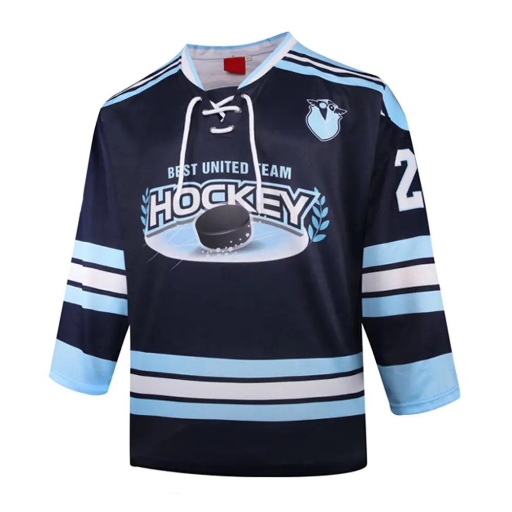 Chất Lượng Tốt Thêu Logo Tùy Chỉnh Ice Hockey Jersey Đội Mặc Đồng Phục Với Vá Với Logo Thương Hiệu Tùy Chỉnh Tên Và Thẻ