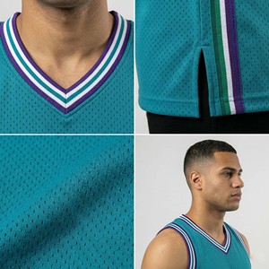 Camiseta de Baloncesto Personalizada al por Mayor, Estilo Retro Vintage de los 90, Color Verde Azulado, Transpirable, de Malla, para Hombre - Product Image 6