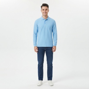 Polo blanc uni à manches longues pour homme – Personnalisable, décontracté, pour usage quotidien – Vente en gros fabricant - Product Image 6