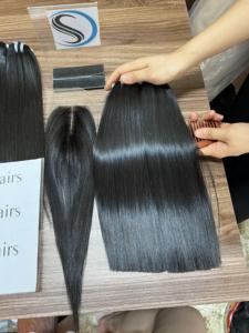 Cheveux vierges vietnamiens raides et lisses non traités, fournisseurs de cheveux vierges vietnamiens, cuticules alignées, cheveux humains bruts doux - Product Image 4