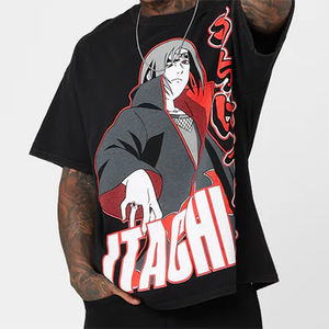 Camiseta Casual de Verano para Hombre, Estilo Vintage, con Estampado de Anime Itachi Uchiha, Tejido de Poliéster/Algodón, Lavado, Corte Holgado, Manga Corta - Product Image 3