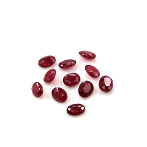 Rubis africains naturels non traités, ovales calibrés 3x4mm, pierres précieuses de rubis naturelles facettées pour la création de bijoux, prêtes à l'emploi - Product Image 1