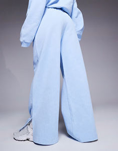 Pantalon de jogging tricoté en molleton bleu clair, très tendance, coupe large, taille haute, avec cordon de serrage, coupe ample, longueur intégrale, décontracté, avec lettres - Product Image 6