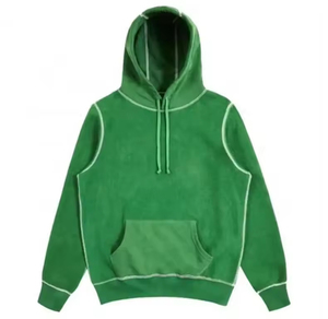 Sudadera con Capucha de Alta Calidad para Invierno, Talla Grande, Estilo Desgastado, Efecto Descolorido por el Sol, Unisex, con Bolsillos, Forro Polar Térmico, 100% Algodón - Product Image 1