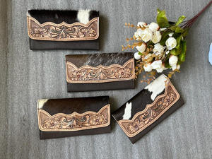 Pochette en cuir de Style occidental pour femme, portefeuille en cuir sculpté, meilleur cadeau pour elle - Product Image 3