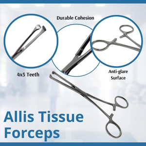 Pinces Allis chirurgicales en acier inoxydable, pince à tissus avec verrouillage à cliquet pour hôpital, clinique, salle d'opération - Product Image 2